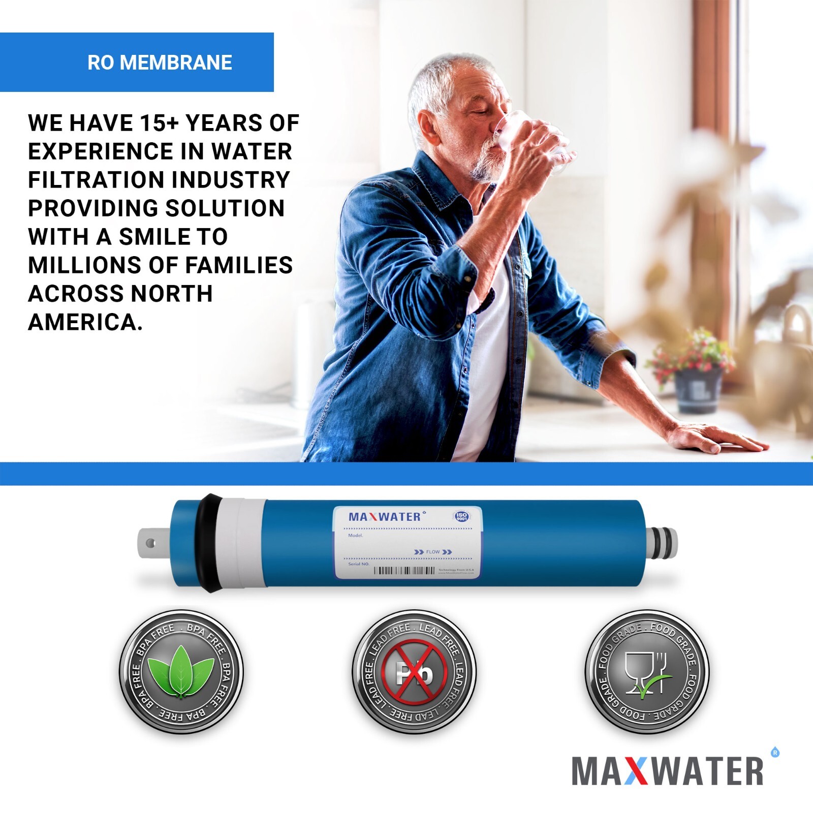 6 Stage Reverse Osmosis RO.DI Water Filter Replacement Kit 100 GPD Membrane