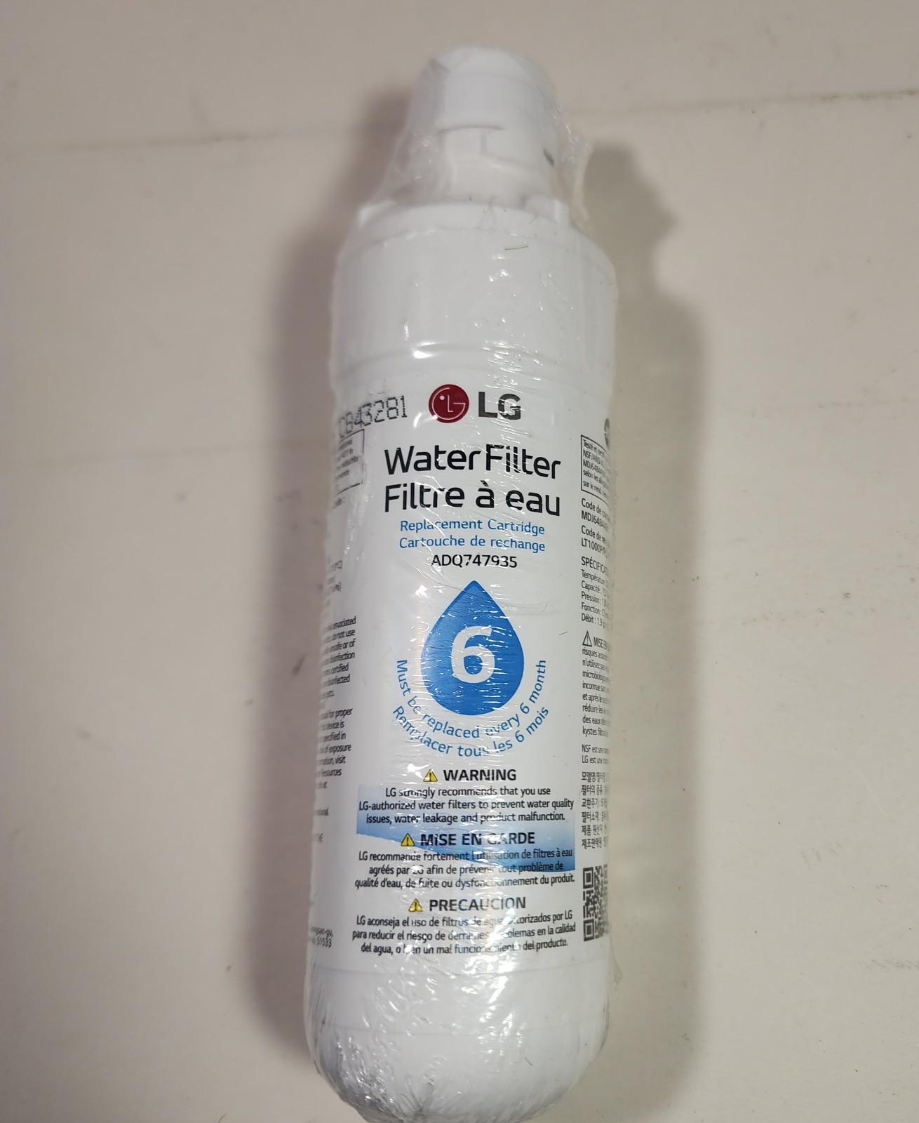 1 LG Genuine LT1000P/PC/PCS Refrigerator Replacement Water Filter Sealed