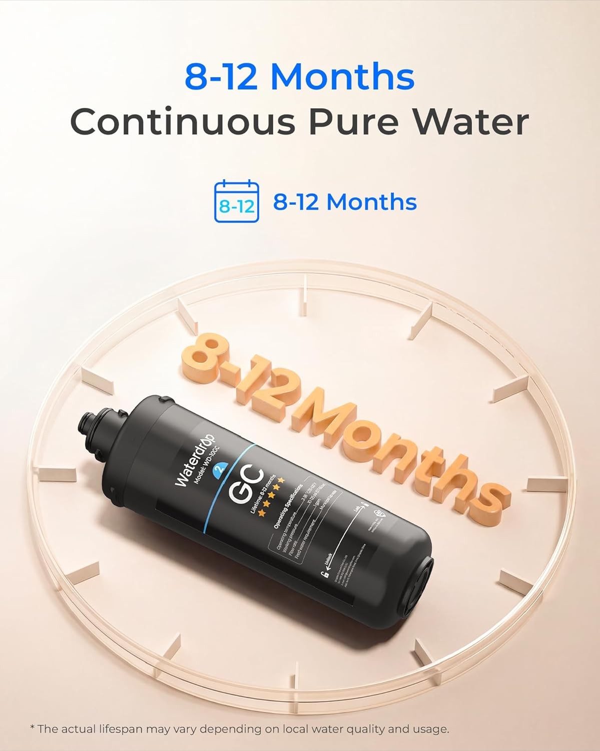 Waterdrop WD-10GC Under Sink Water Filter, Replacement for Waterdrop TSA 3-stage