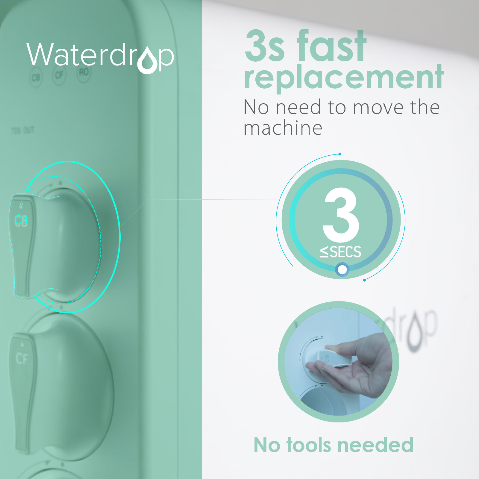Waterdrop WD-G3-N3CB Filter, Replacement for WD-G3-W Reverse Osmosis System