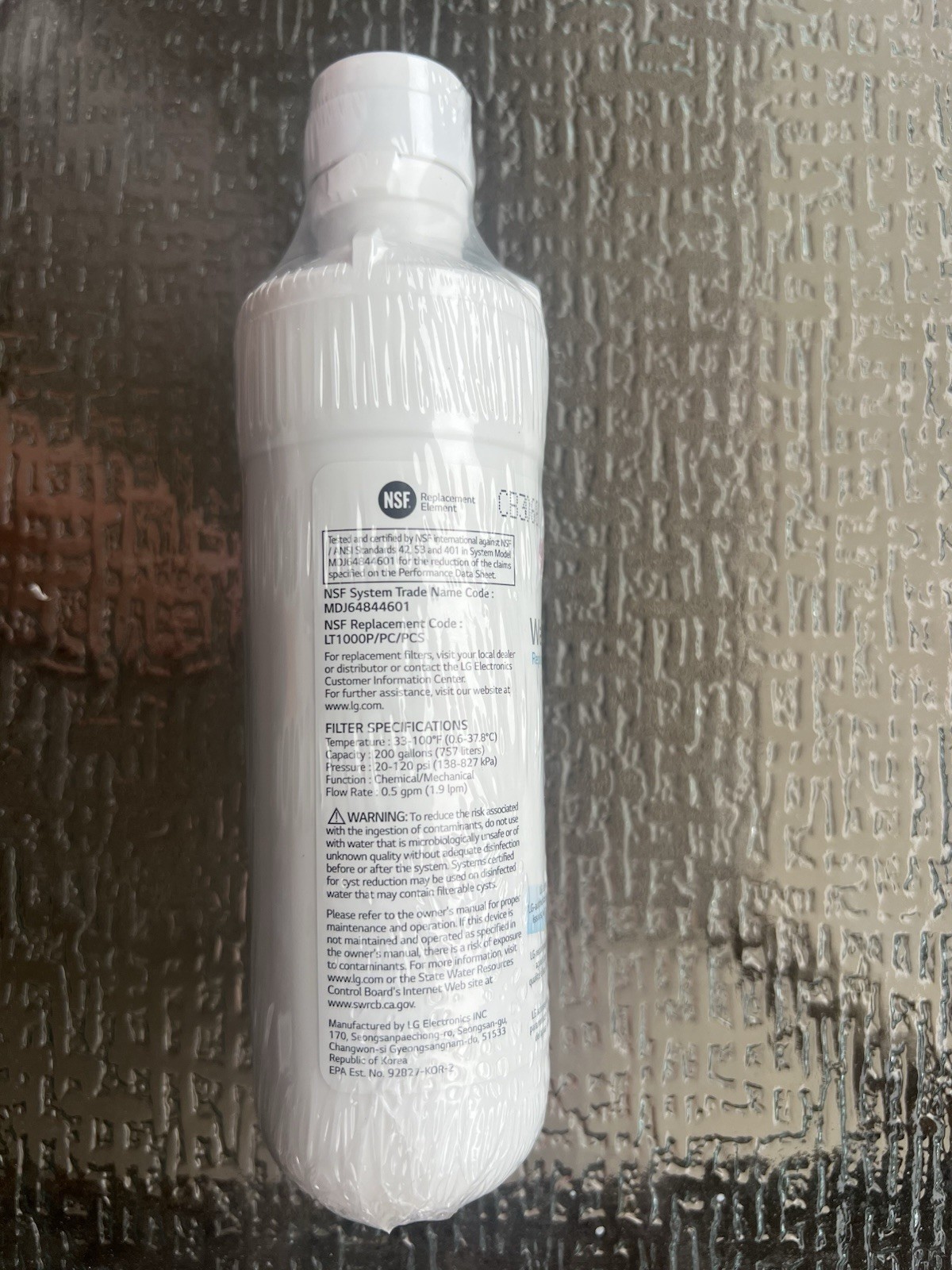 LG Water Filter Replacement Cartridge LT10000P/PC/PCS Brand New Sealed