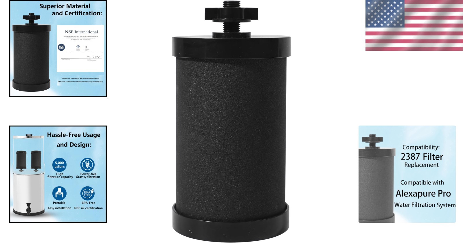 Silver-Infused 2387 Filter Replacement for Alexapure Water Filtration System