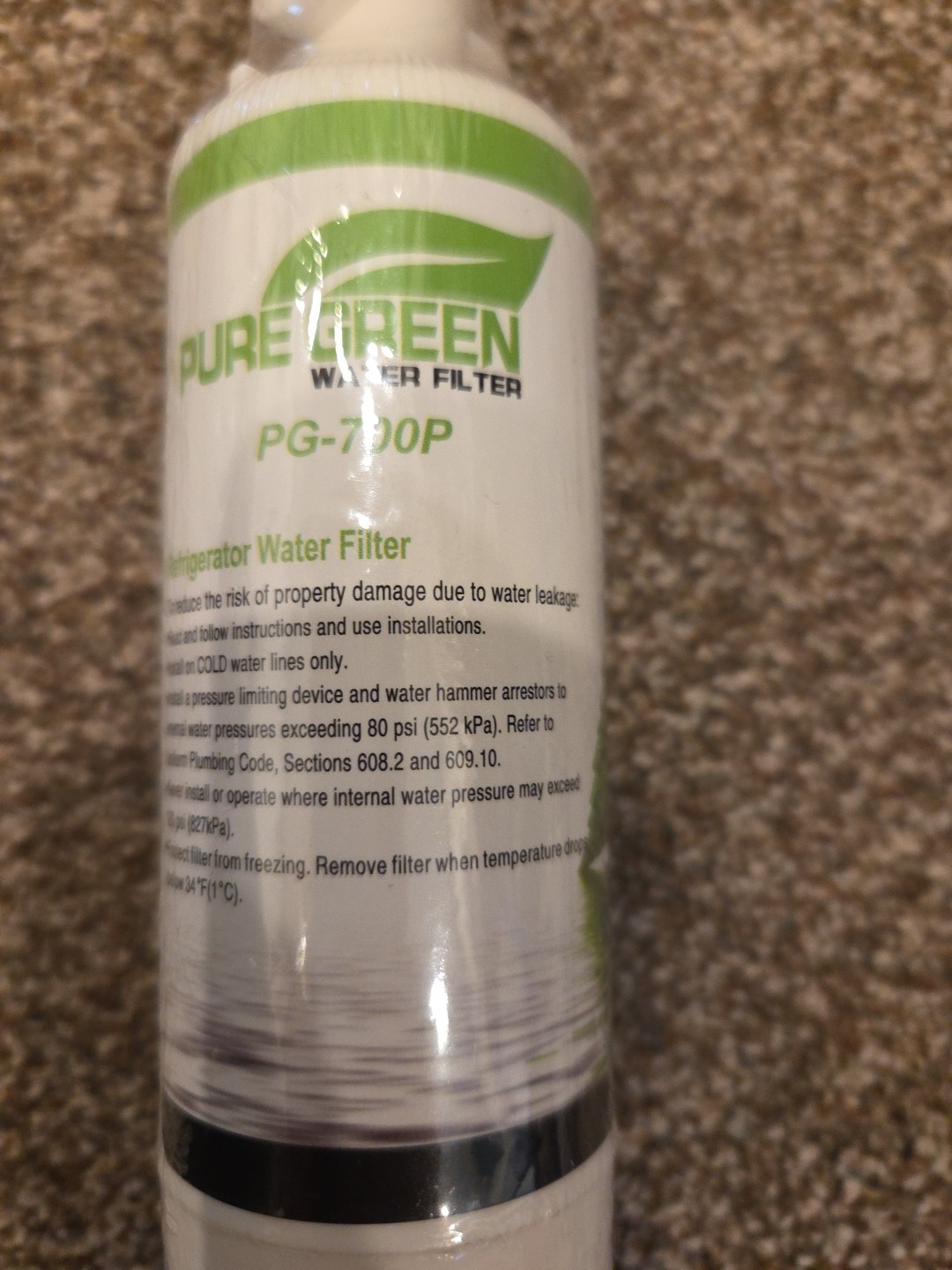 Pure Green PG-700P Replacement Water Filter Fits to LG & Kenmore Refrigerators