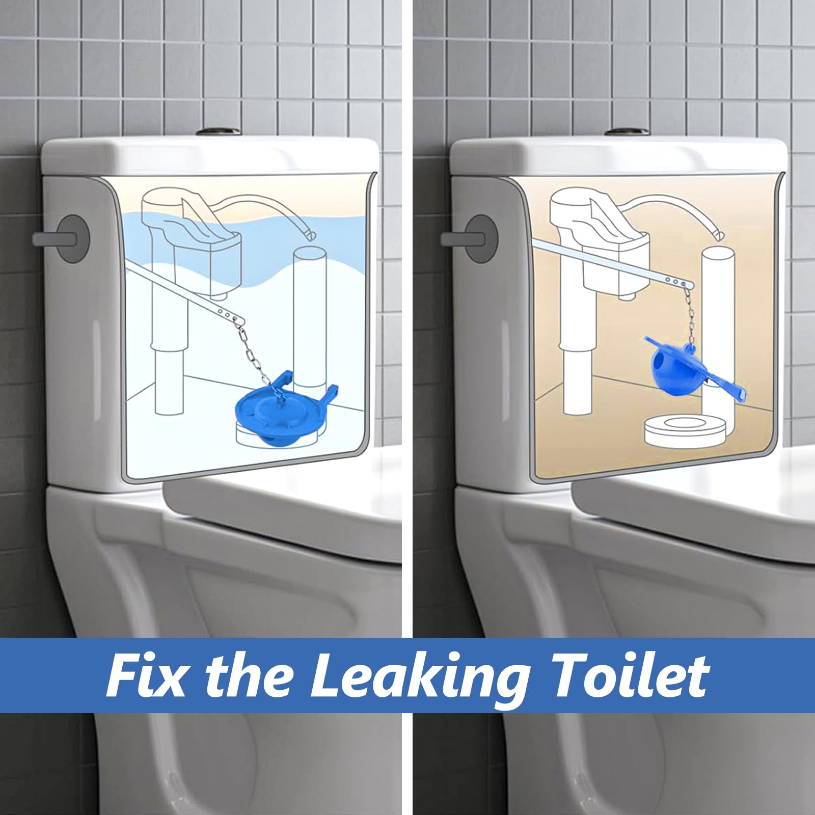 1 Pack 2-inch Universal Toilet Tank Flapper, Long Lasting All Rubber Seal Fla…