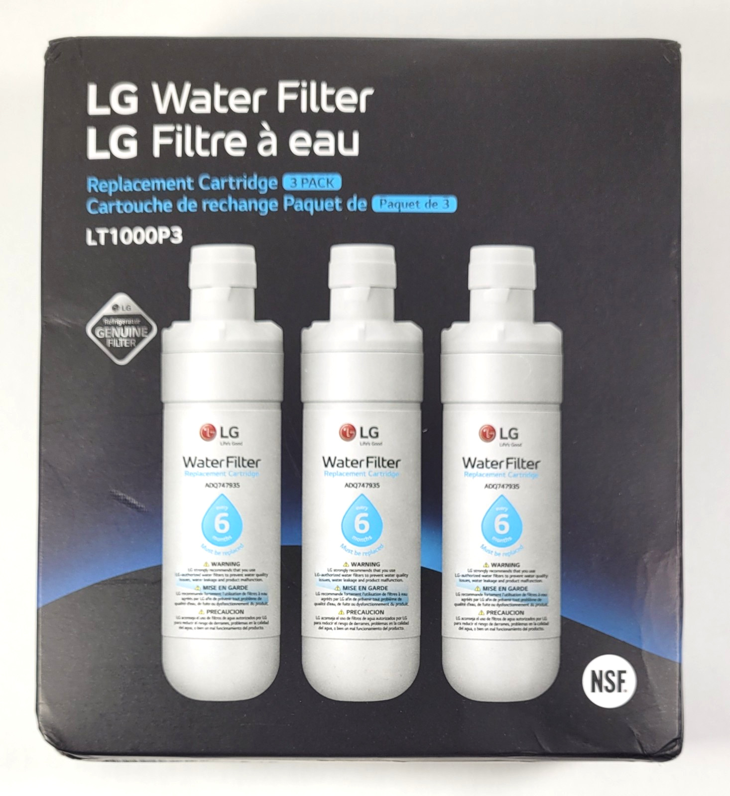 LG LT1000P3 Refrigerator Water Filter Replacement Cartridge 3-Pack New Genuine