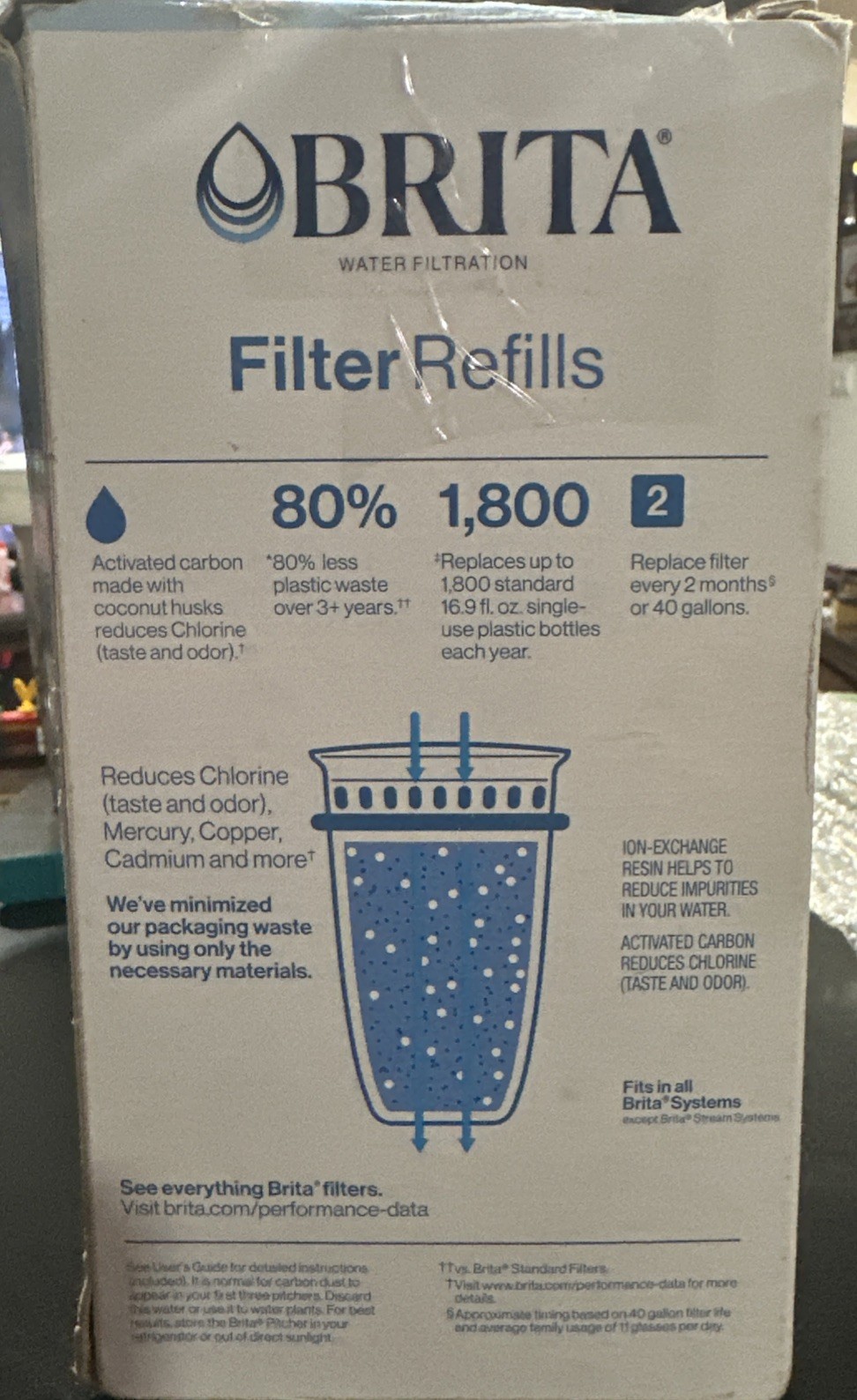 Brita Refillable Water Filter Refills, 3 Count