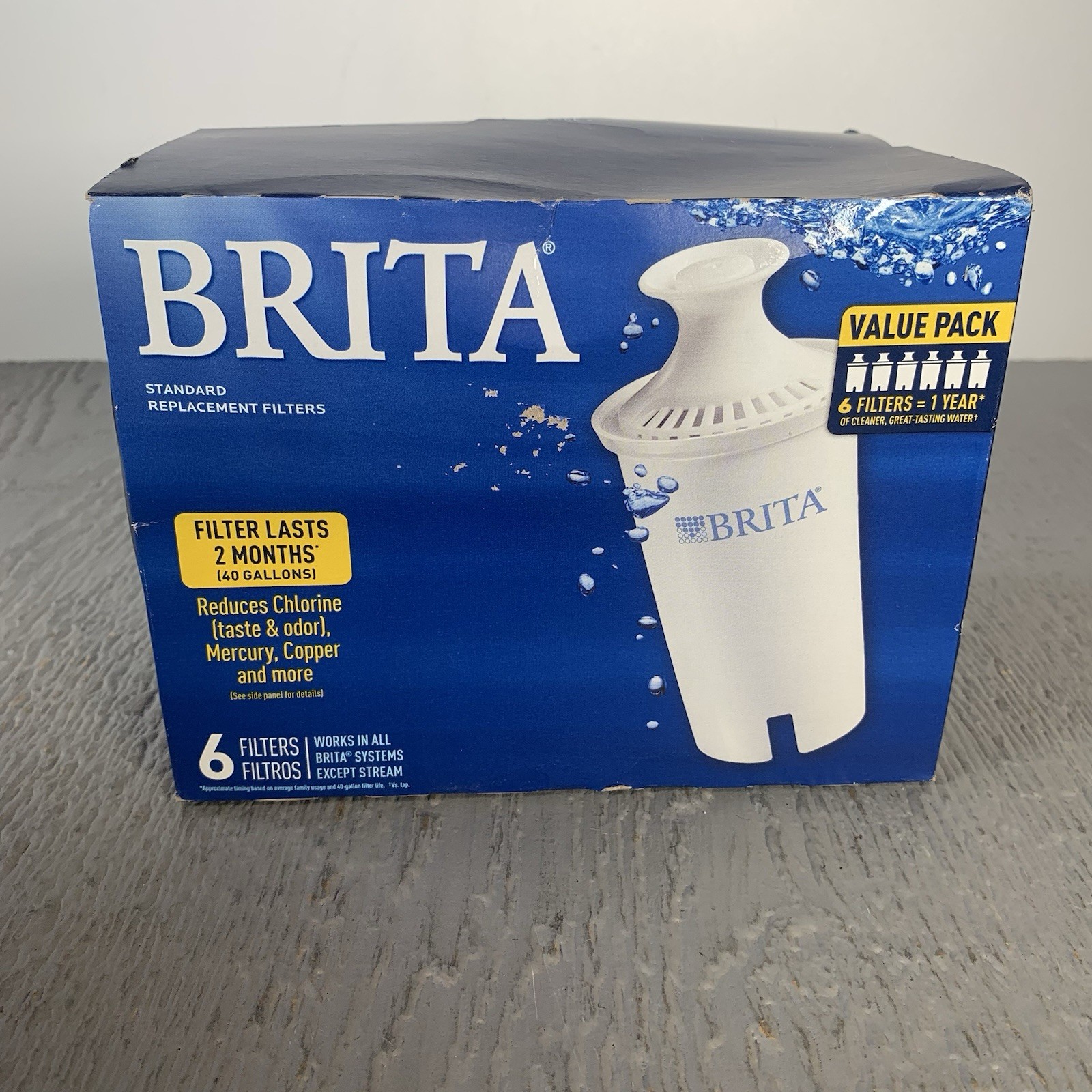 Brita Standard Water Filter Replacement Filters for Pitchers and Dispensers 6 PK