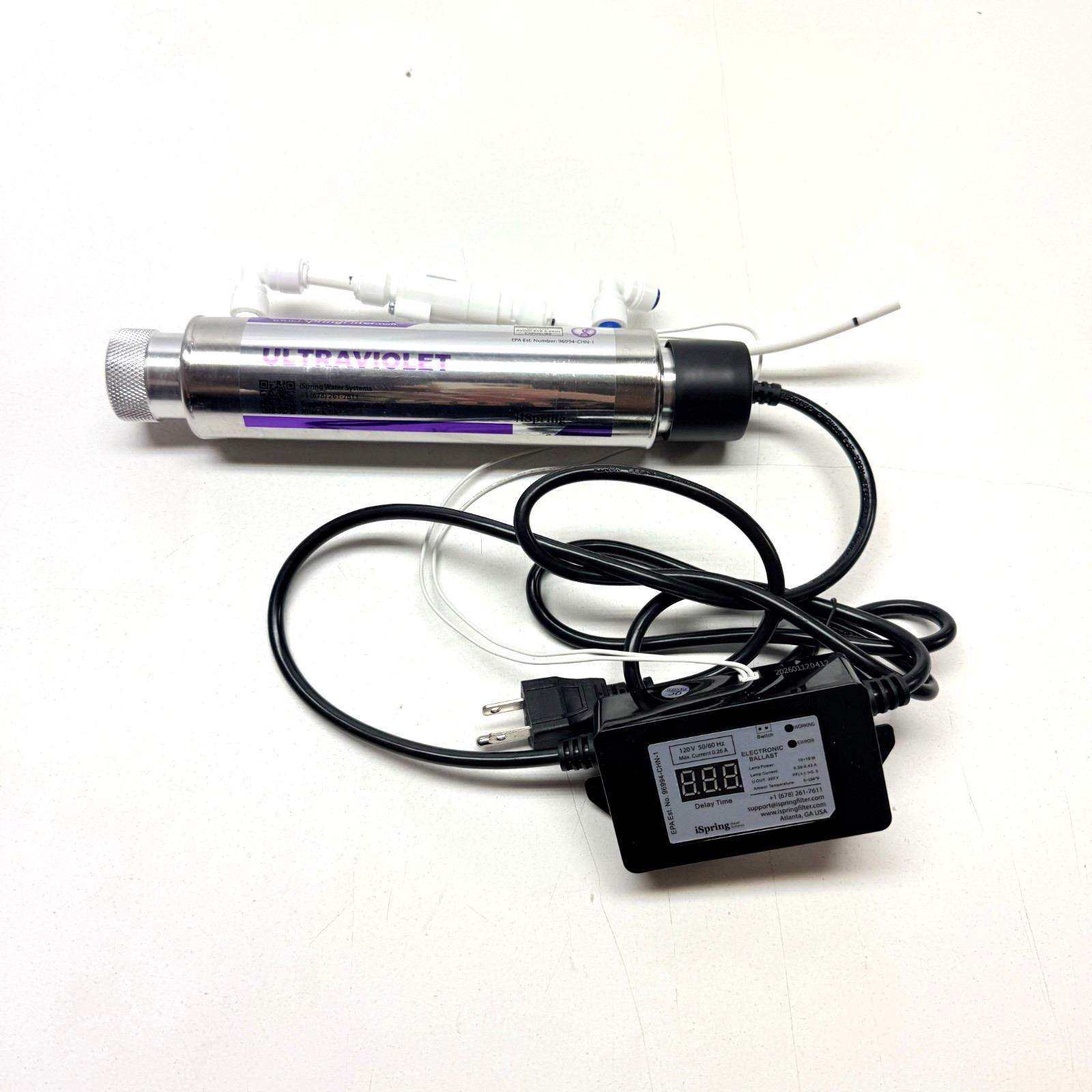 iSpring UVF11A UV Ultraviolet Light Water Filter with Smart Flow Control Switch