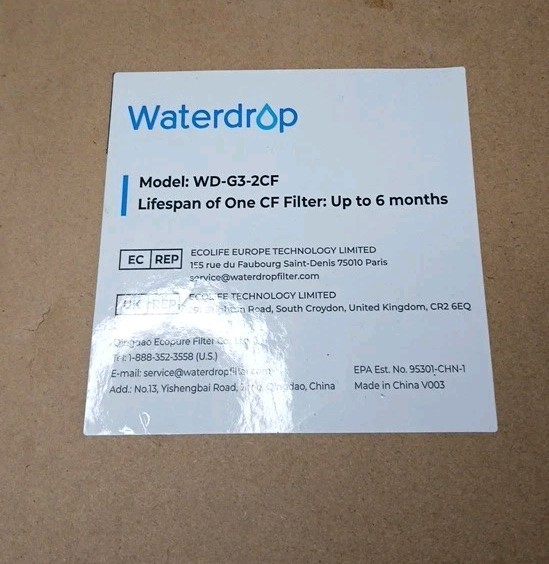 2X Waterdrop WD-G3-CF Filter New Replacement Free Shipping!