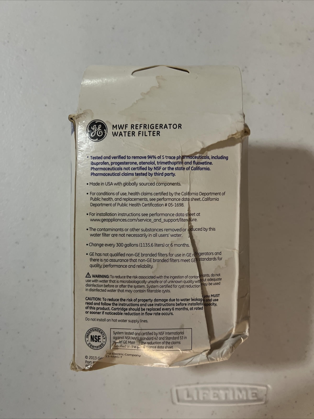 1 Genuine GE Refrigerator Water Filter MWF See Description