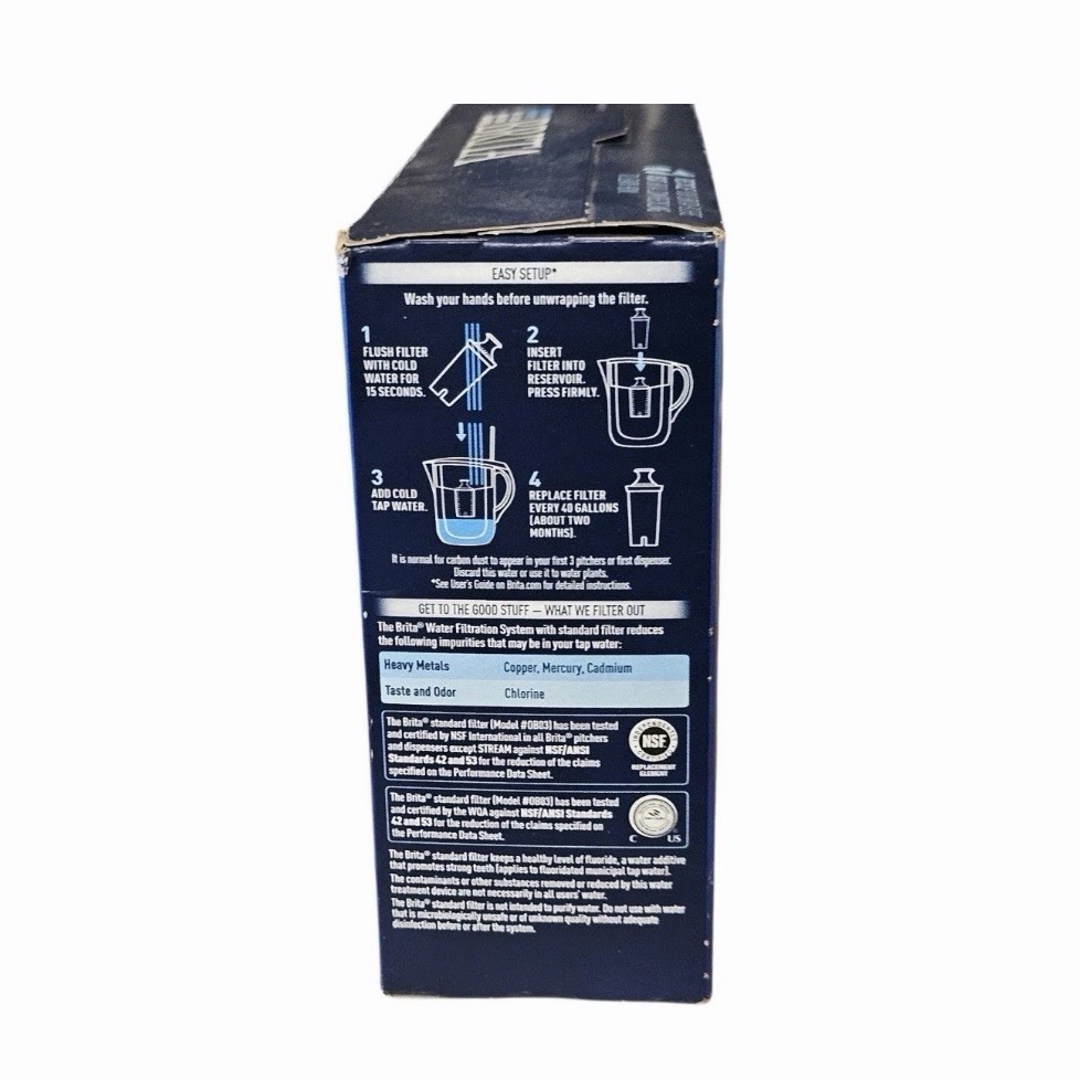 Brita Original Replacement Water Filters Water Pitchers 4 Count New Sealed