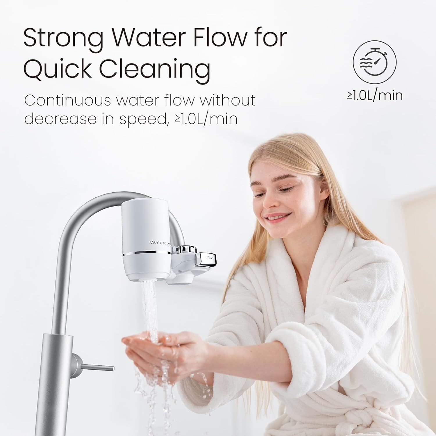 Waterdrop Sink Filter Water Faucet for Skin Care, Bathroom Faucet Filter