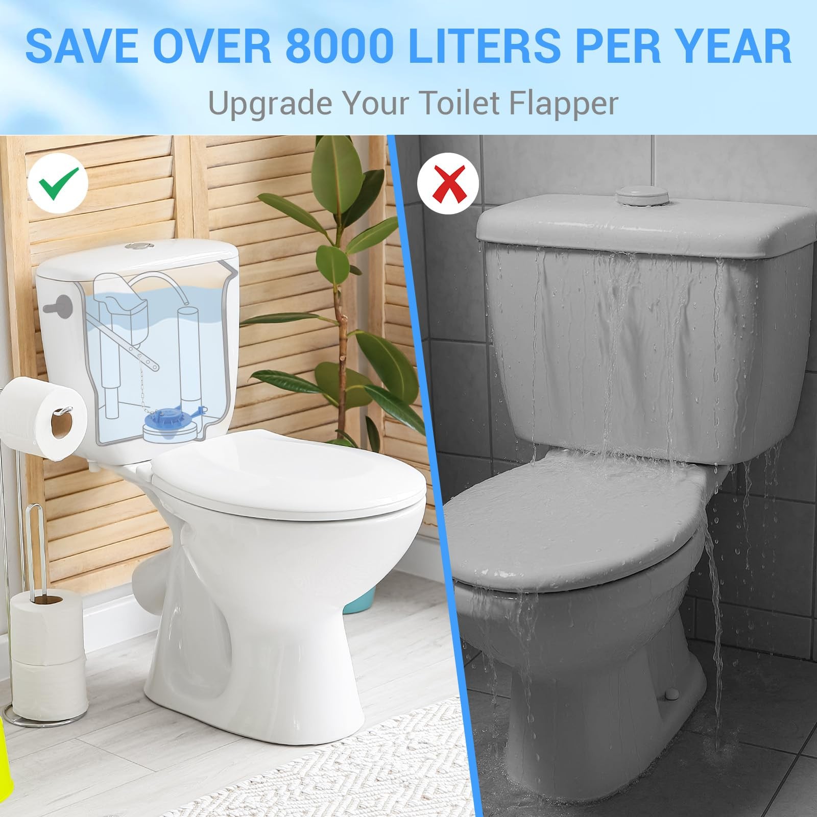 Universal Toilet Flapper Replacement 2 Inch – Compatible with Most American S…