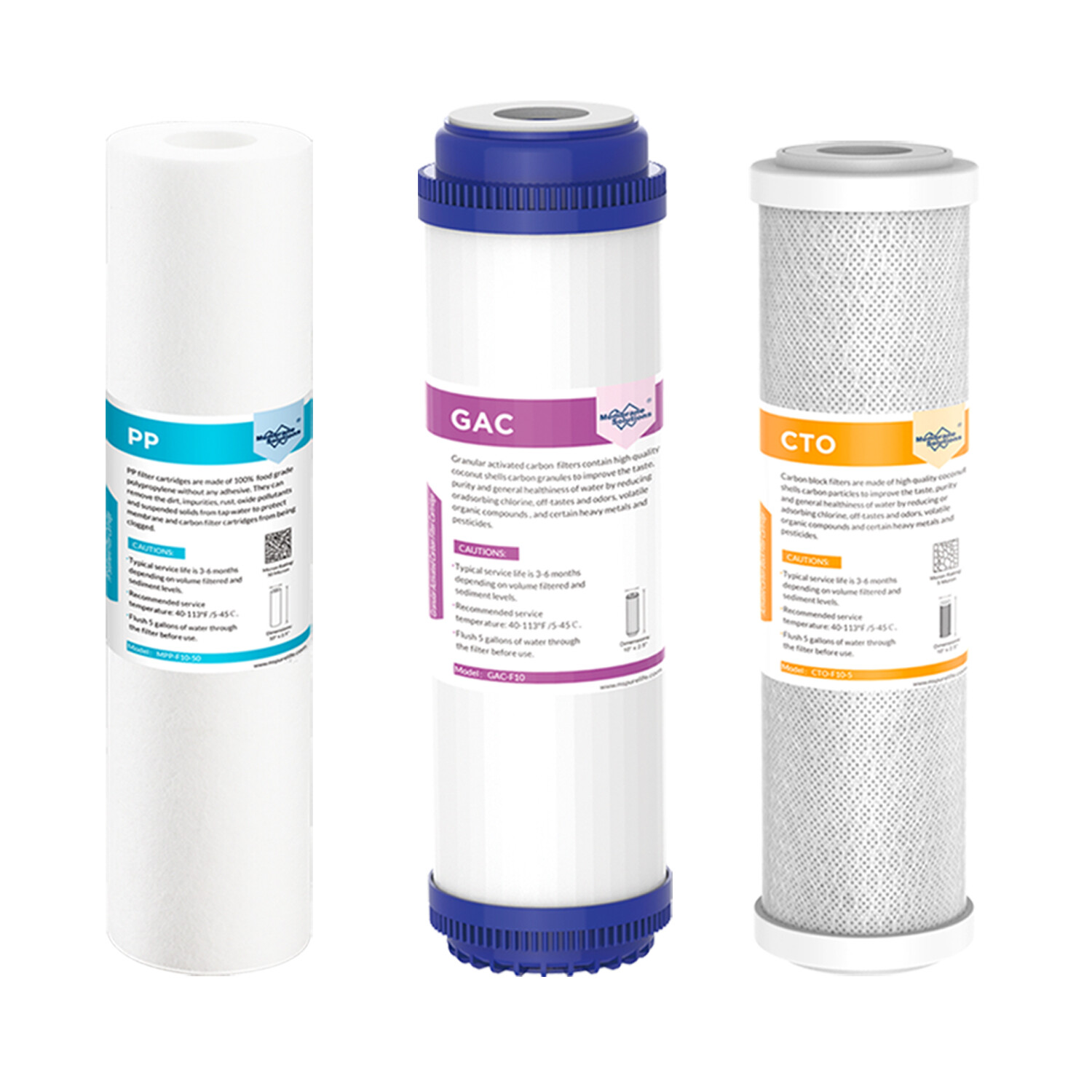 10 Inch Whole House Water Filter Housing System 10″ x2.5″ Sediment Carbon Filter