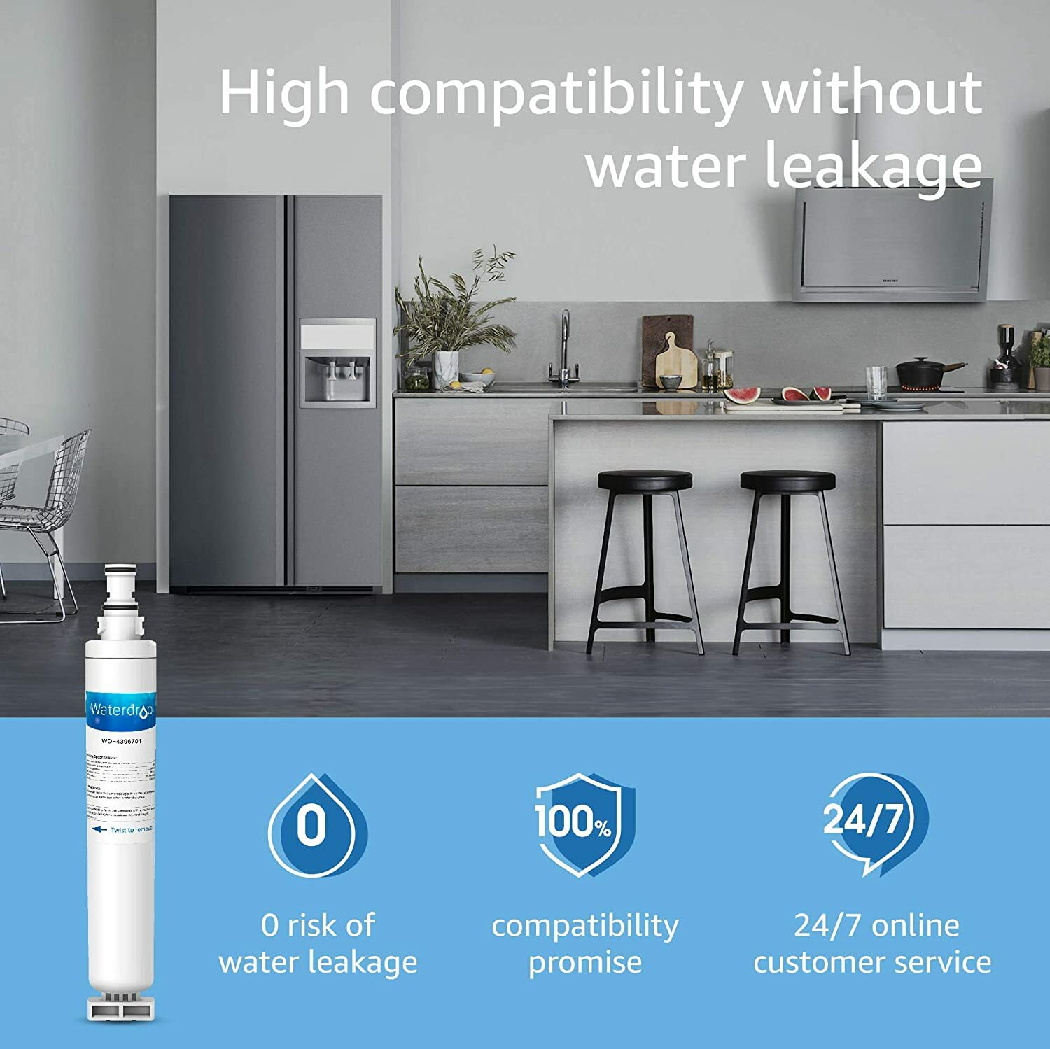 Waterdrop 4396701 Refrigerator Water Filter, Replacement for Kenmore 9915