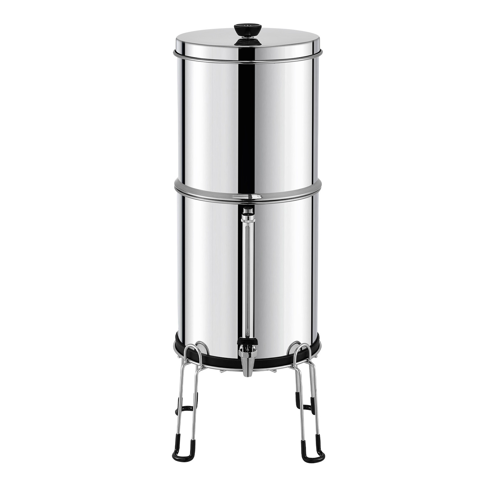 2.25G Gravity-fed Water Filter Countertop System Stainless Steel 2 Filters