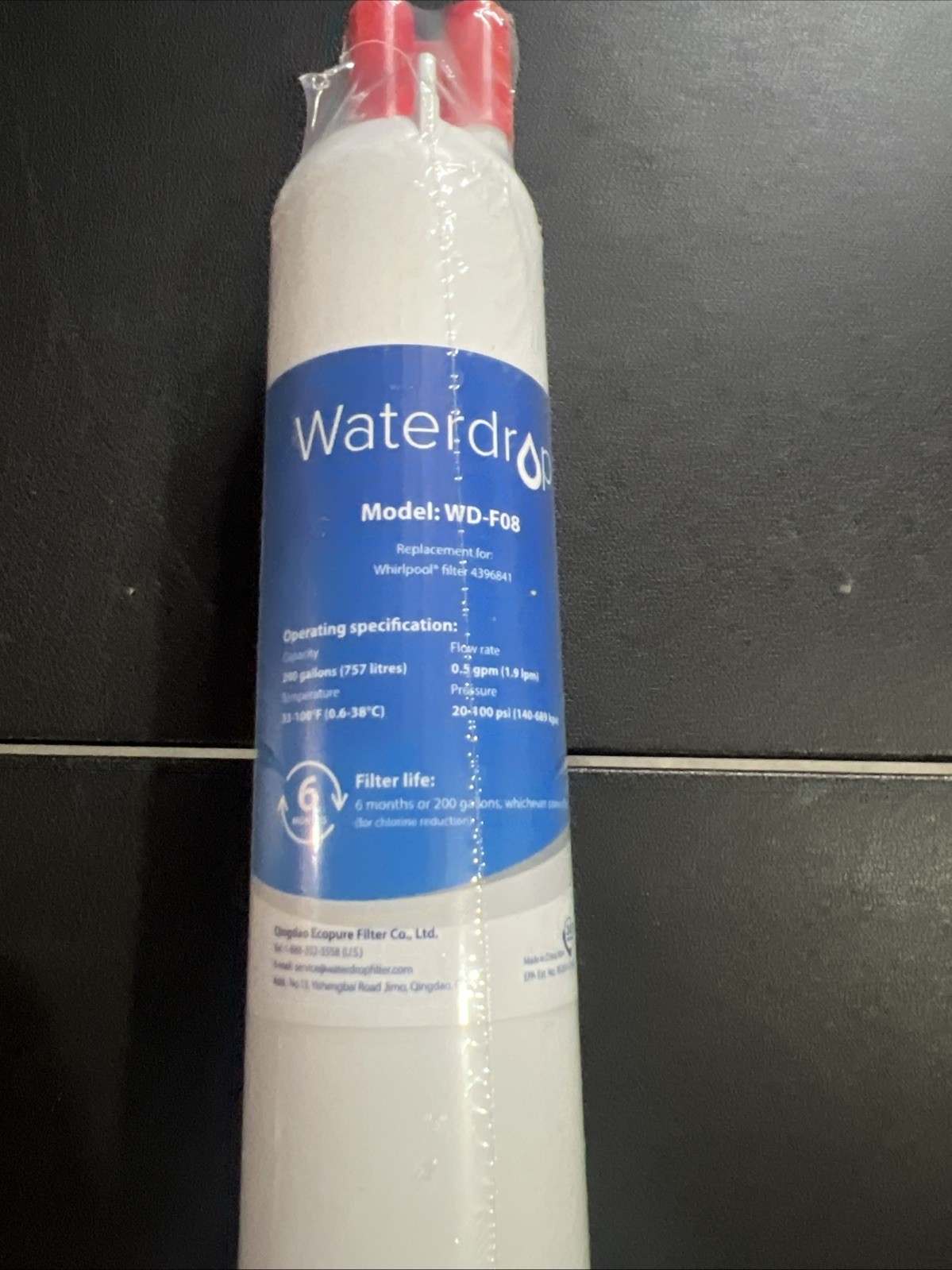 Waterdrop WD-F08 Refrigerator Water Filter, Fits Kenmore® 46-9083, 46-90309