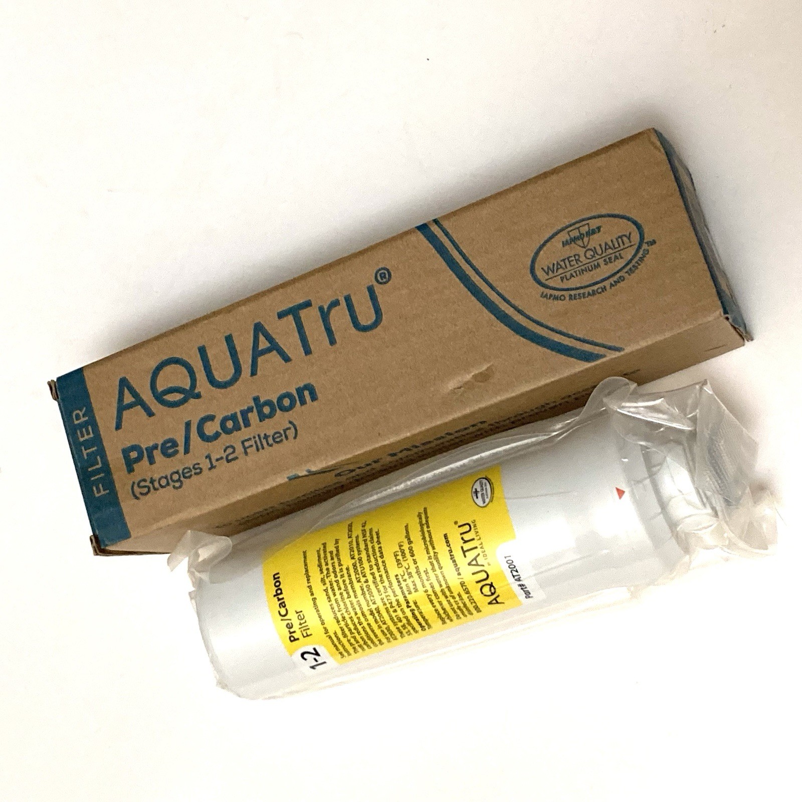 NEW AquaTru Pre Carbon Water Filter Stages 1-2 Filter Part # AT2001 Yellow