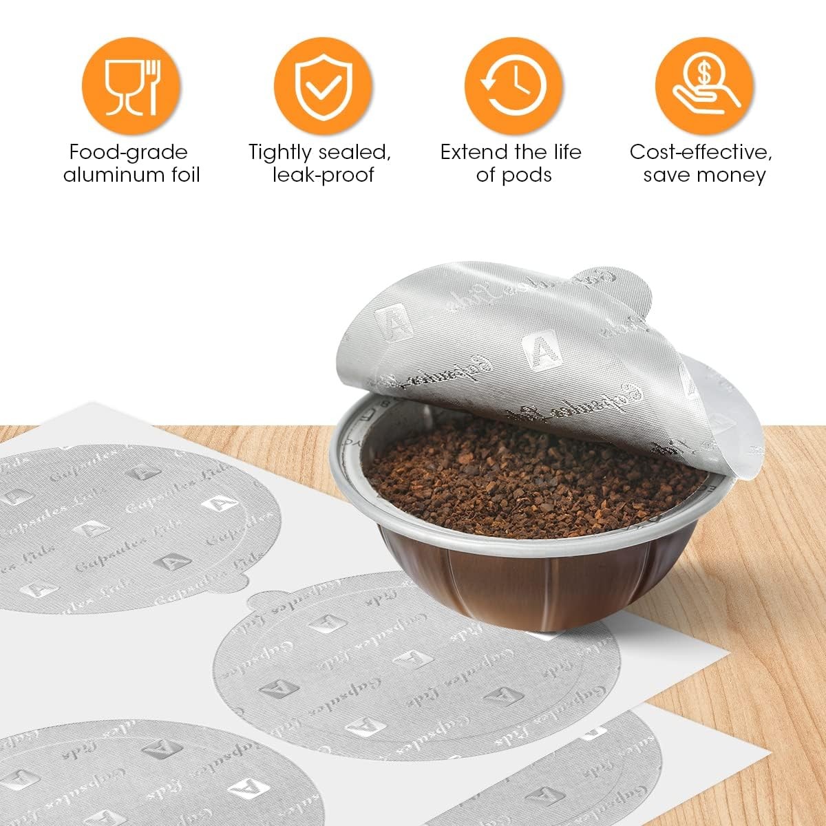 Aieve 220 Pcs Aluminum Foil Seal Lids for 220 Count (Pack of 1), Silver