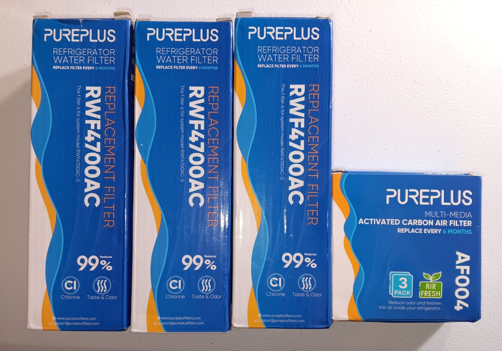 3 Pack PUREPLUS RWF4700AC Refrigerator Water Filter & Air Filter Fit for LG New