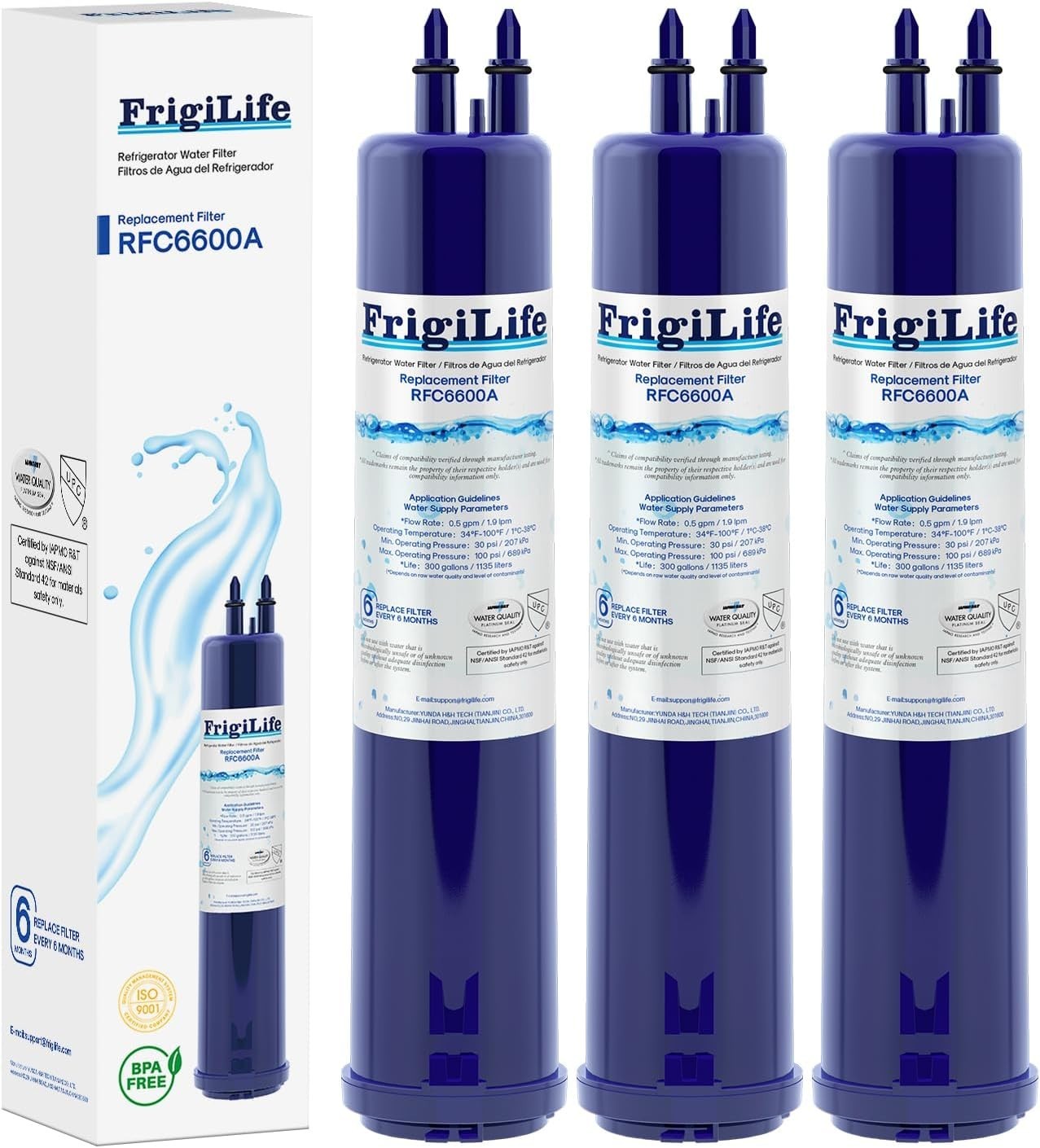 Frigilife RFC6600A Water Filter Replacement for Refrigerators 3 Pack NEW/SEALED