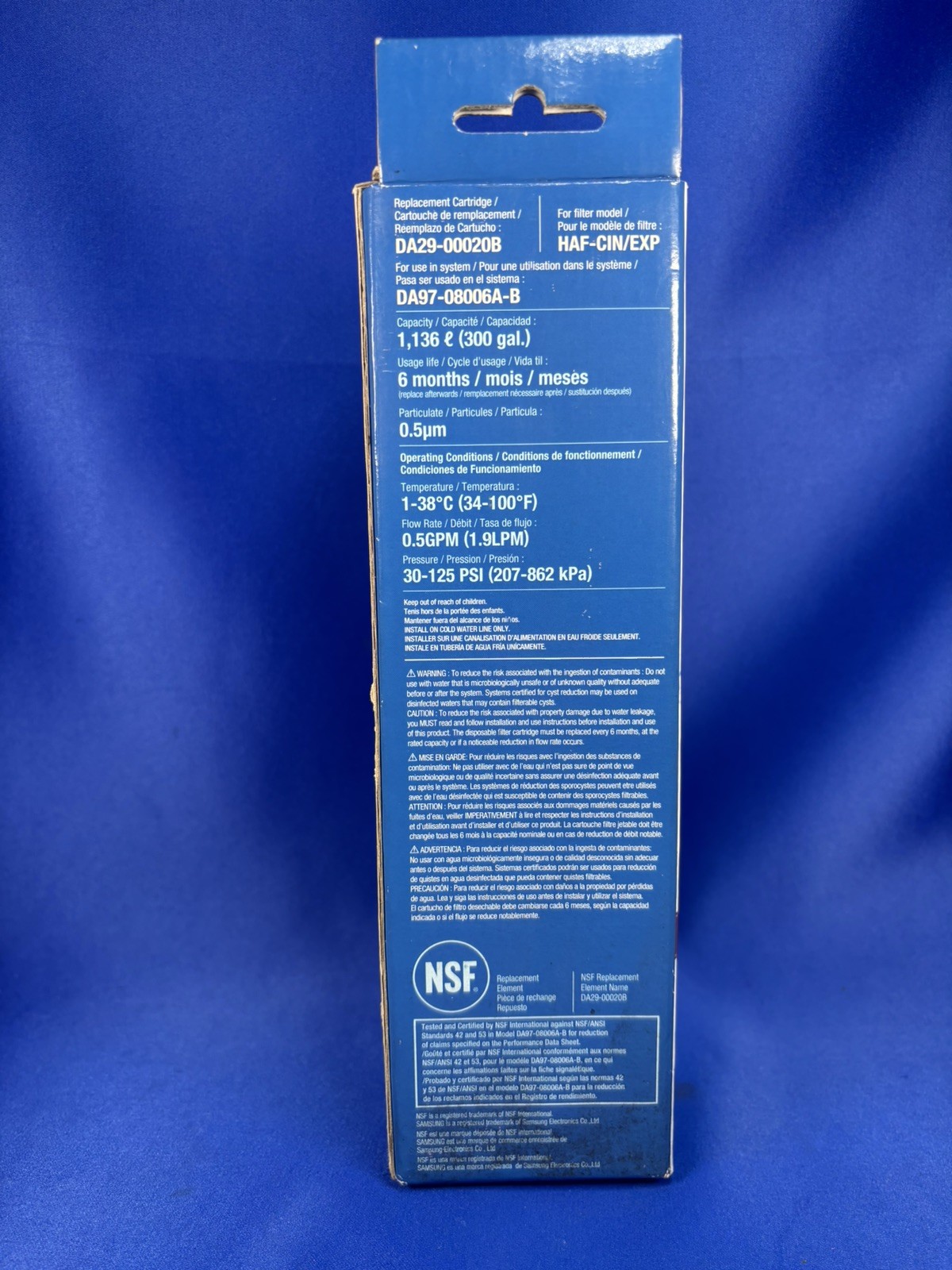 FR SH • Samsung DA29-00020B HAF-CIN/EXP Refrigerator Water Filter Genuine Carbon