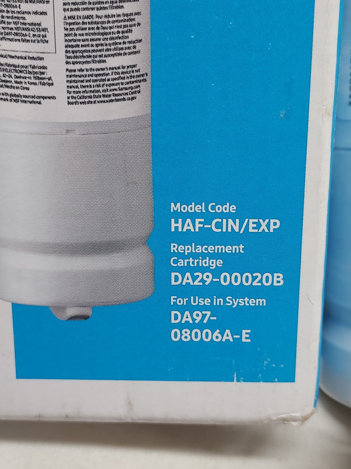 Samsung Refrigerator Water Filter HAF-CIN/EXP DA29-00020B DA97-08006A-E