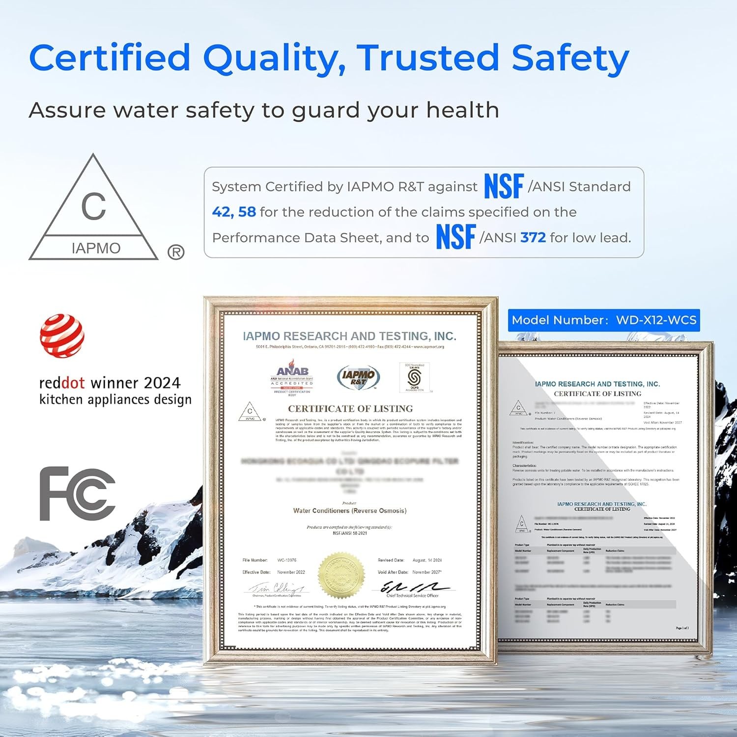 Waterdrop X12-Basic Tankless RO Water Filter,NSF/ANSI 58&372 Certified,BPA Free