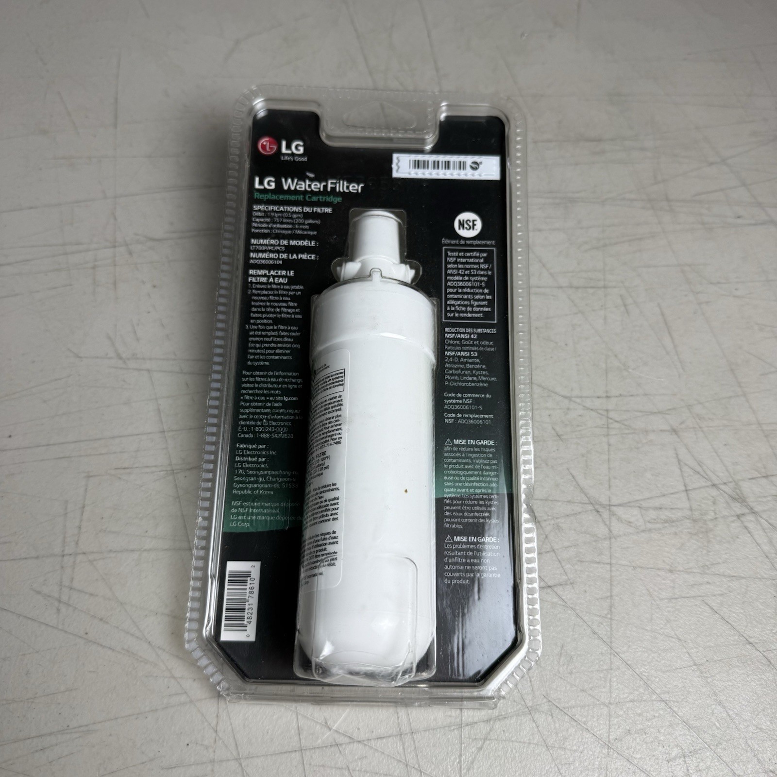 NEW Genuine LG LT700P/PC/PCS Refrigerator Replacement Water Filter ADQ360061