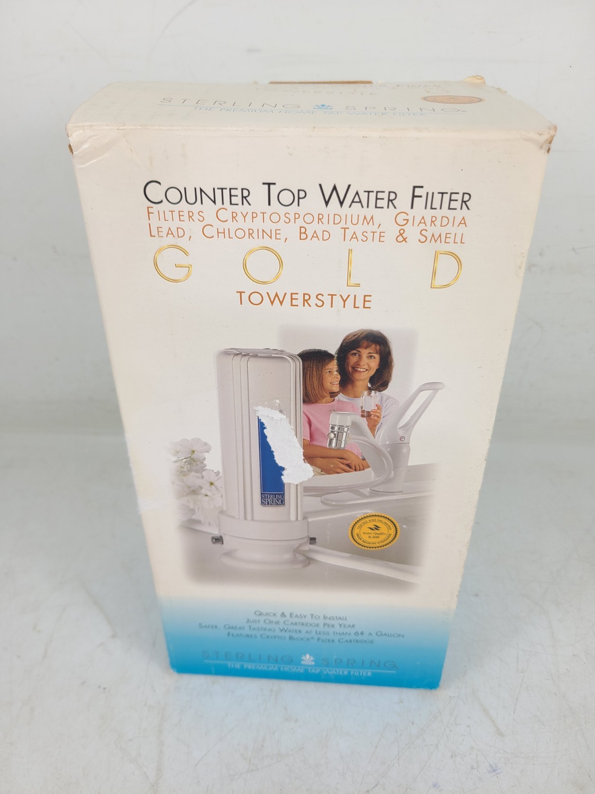 (NEW) Sterling Spring Counter Top Water Filter Gold Towerstyle