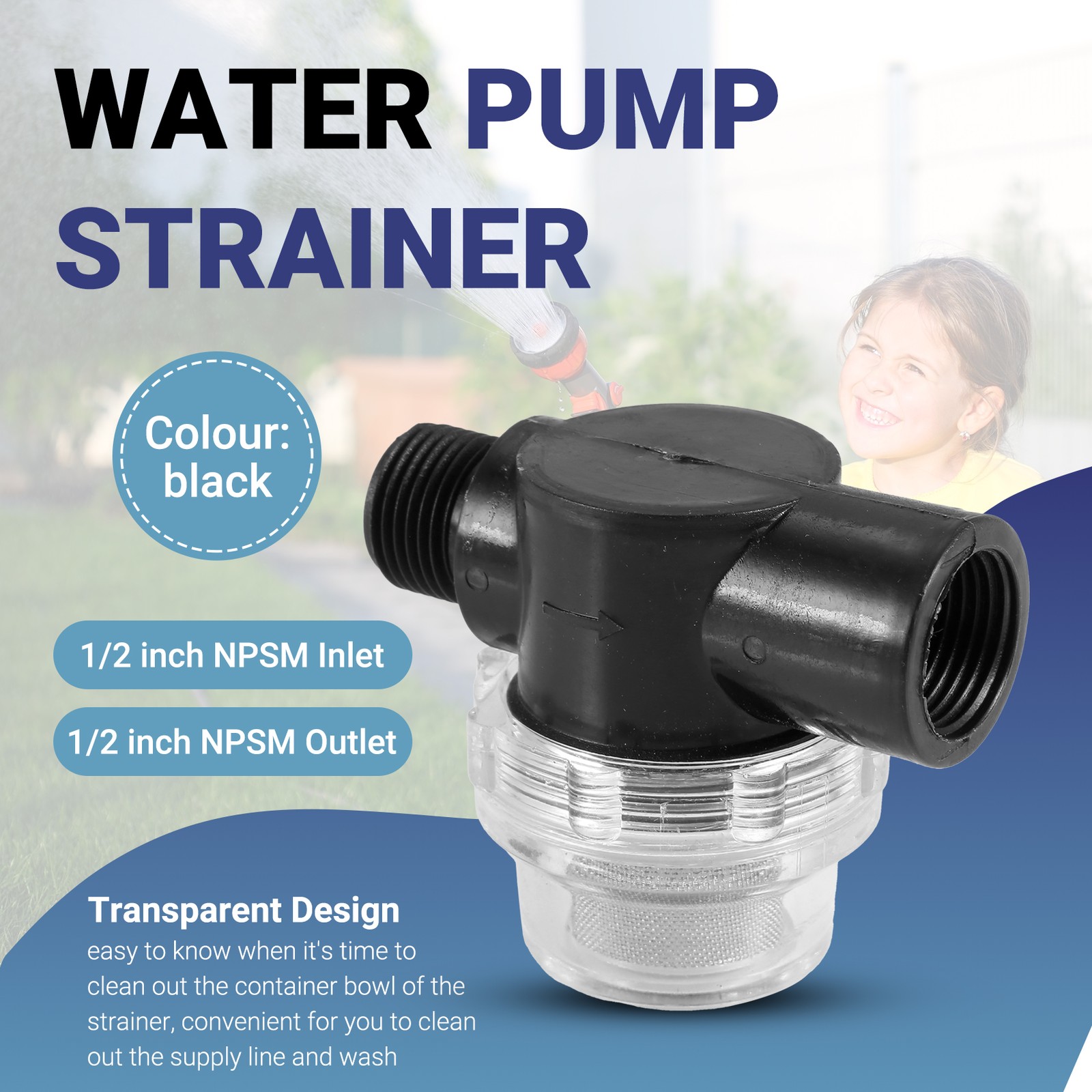 Water Pump Strainer , RV Replacement 1/2 Inch -on Pipe Strainer Compatible3669