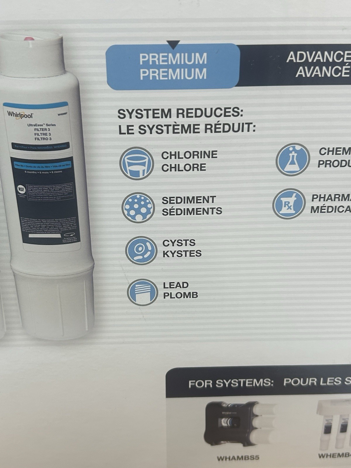 Whirlpool WHEMBF5 Under Sink Water Purifier Replacement Filters for WHEMB40 New