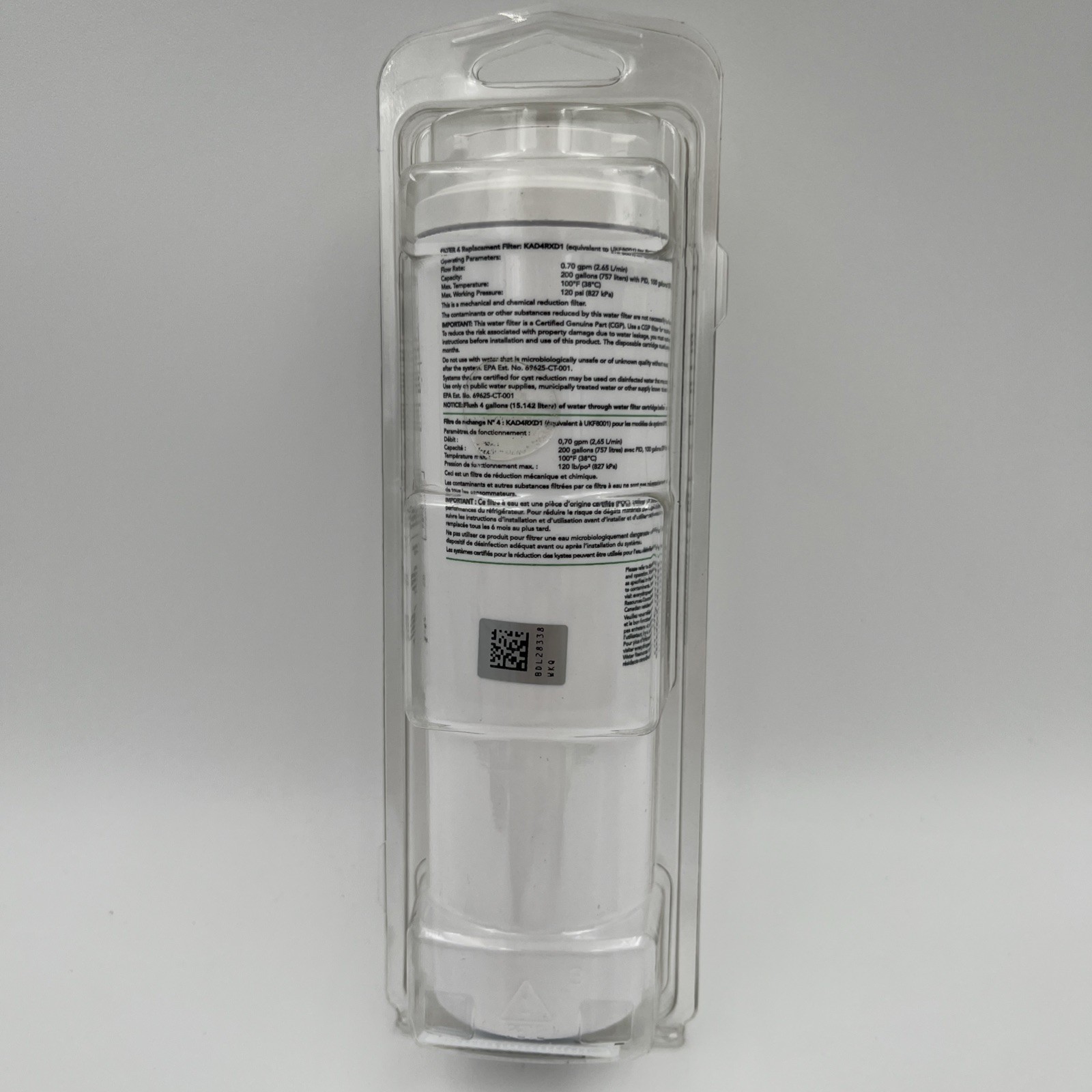 KitchenAid Refrigerator Ice and Water Single Filter 4 Green KAD4RXD1 OEM