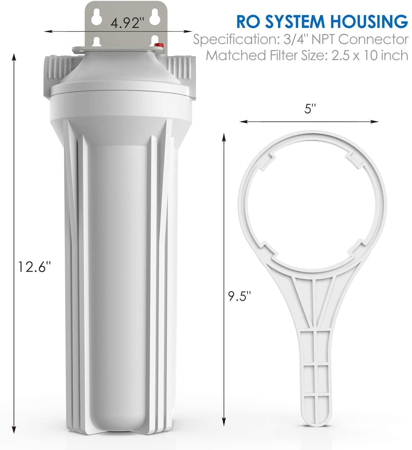 10 Inch Whole House Water Filter System Housing with Sediment Filter Replacement