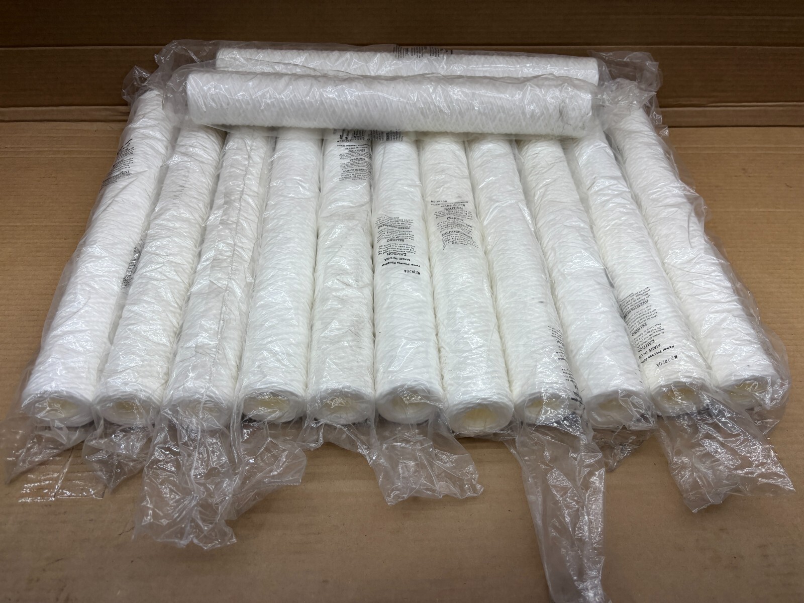 Lot of 13x Parker M23R20A String Wound Filter Cartridge Cotton 20in. Food Water