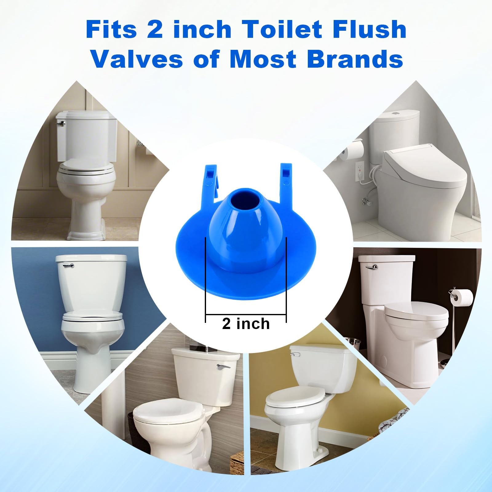 Universal Toilet Flapper Replacement Kit, 2 Inch Toilet Tank Flapper with Sta…