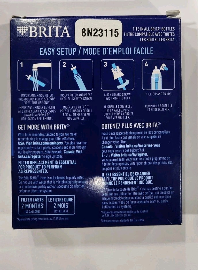 NEW 3 Count Brita Water Bottle Replacement Filters