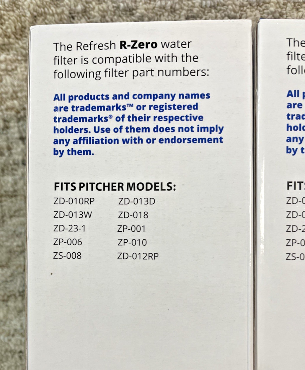 Refresh ZR-001, 5 Stage Replacement Water Filters for ZeroWater Pitchers 2 Pack
