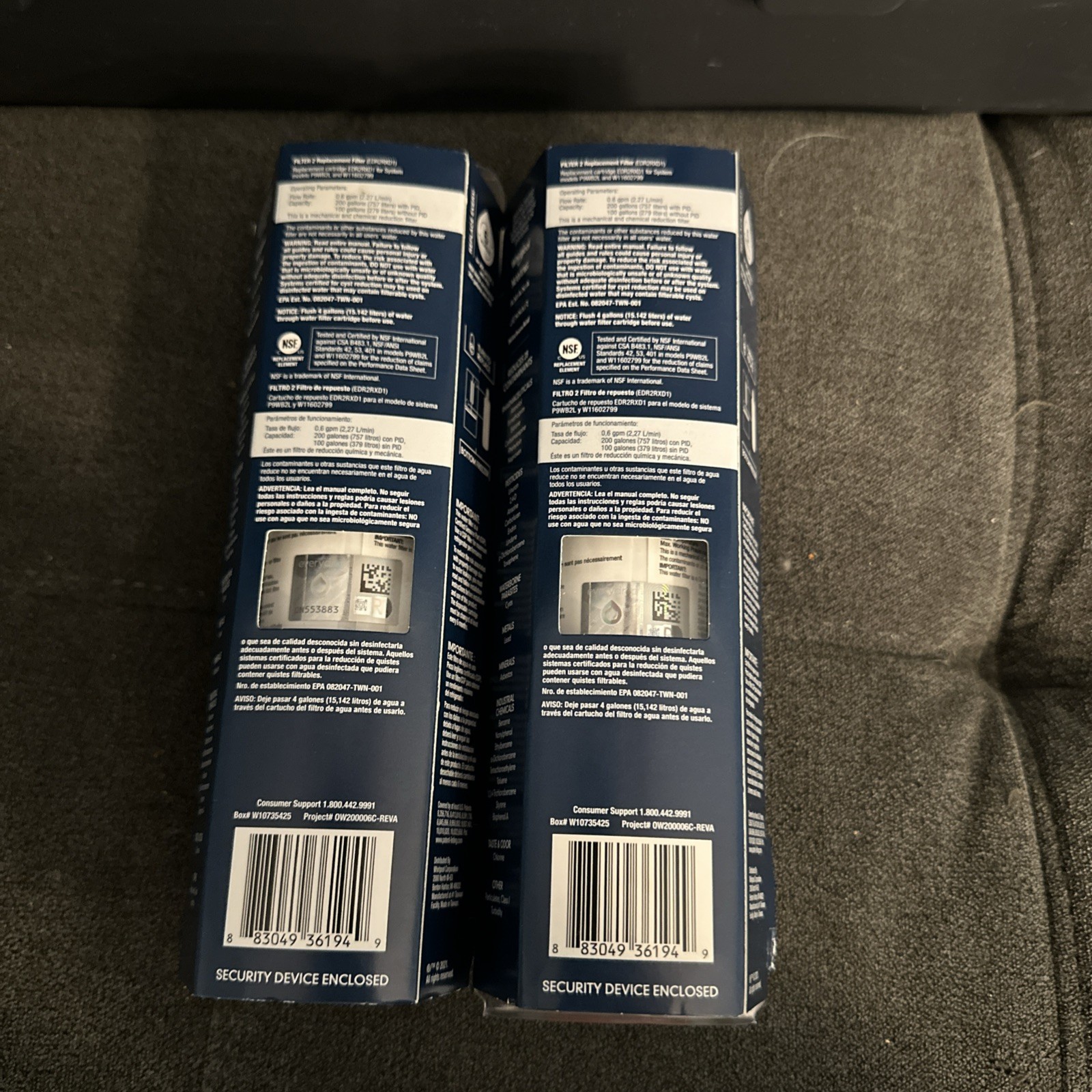 Lot Of 2- EveryDrop 2 Ice And Water Refrigerator Water Filter ΕDR2RXD1