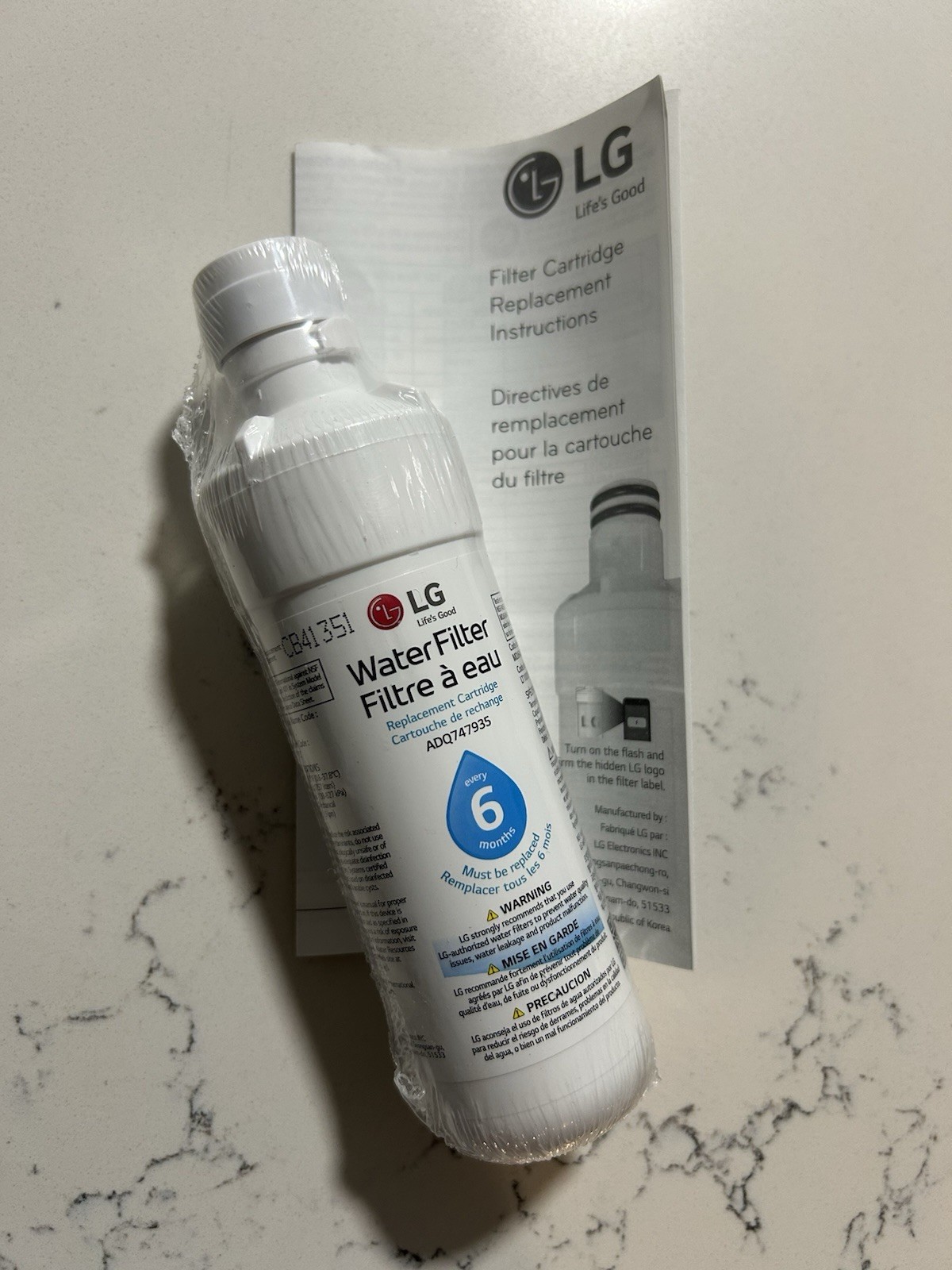 LG Water Filter Replacement Cartridge ADQ747935 LT1000P/PC/PCS