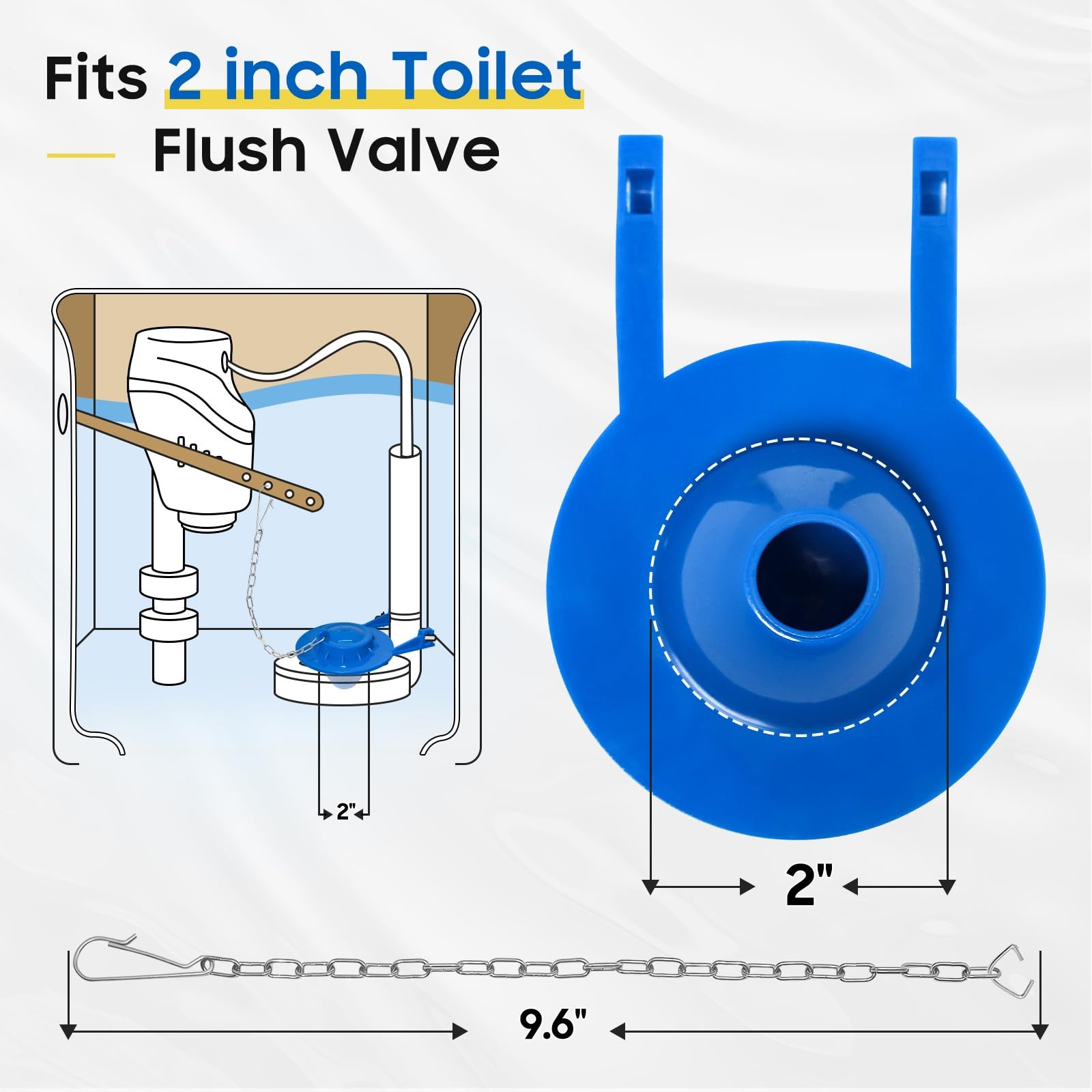 Universal Toilet Flapper Replacement Kit: 2 Inch Toilet Tank Flapper 2 Stainl…