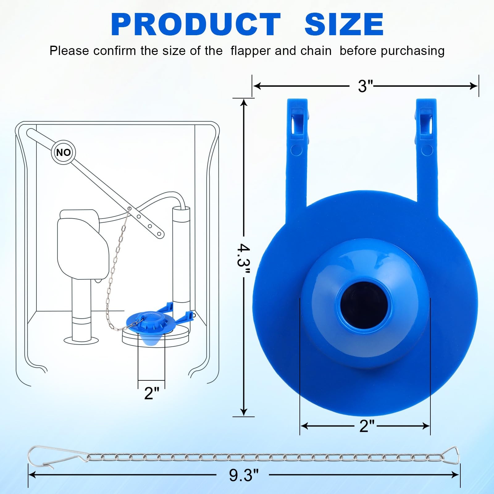 Universal Toilet Flapper Replacement Kit, 2 Inch Toilet Tank Flapper with Sta…