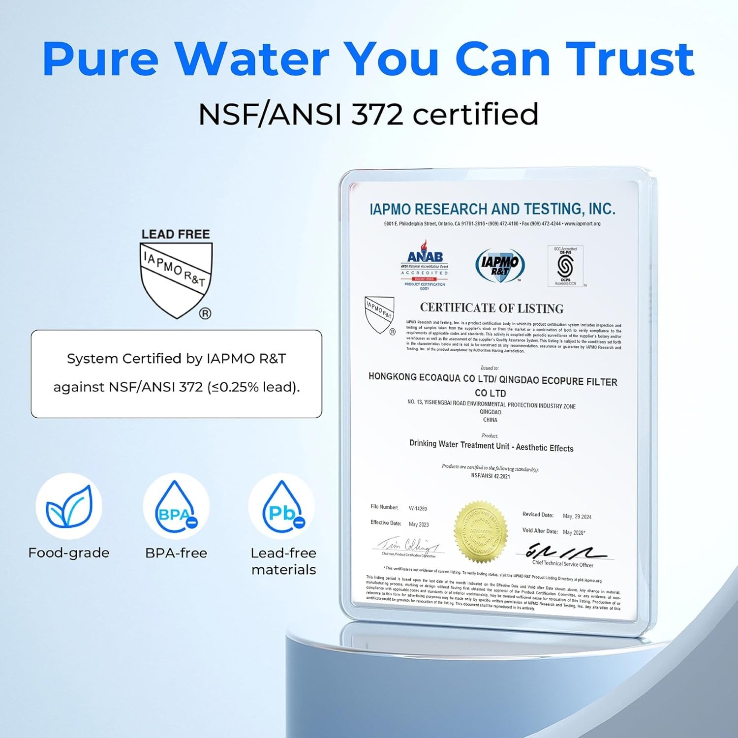 Waterdrop UA-5Y 5-Year Under Sink Water Filter System, Ultra Long Life