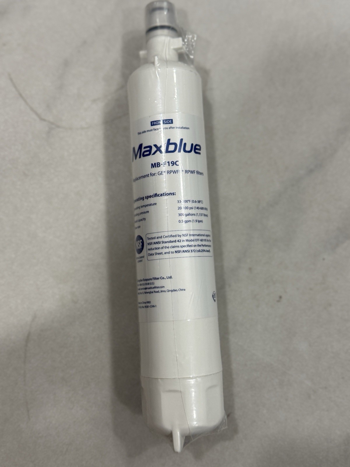 Maxblue MB-F19C Replacement Water Filter (with CHIP) NEW SEALED
