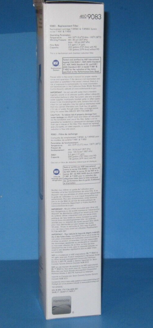 Kenmore 9083, 46-9083, 9020/9030 Replacement Refrigerator Water Filter (1 Pack)