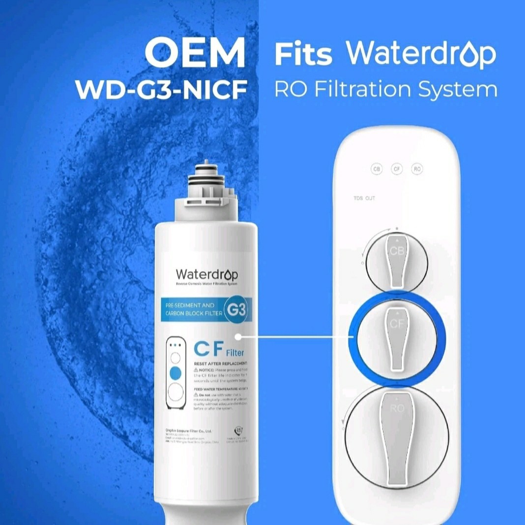 Waterdrop WD-G3-CF Filter, Replacement for WD-G3-W, WD-G3P600 and WD-G3P800-W