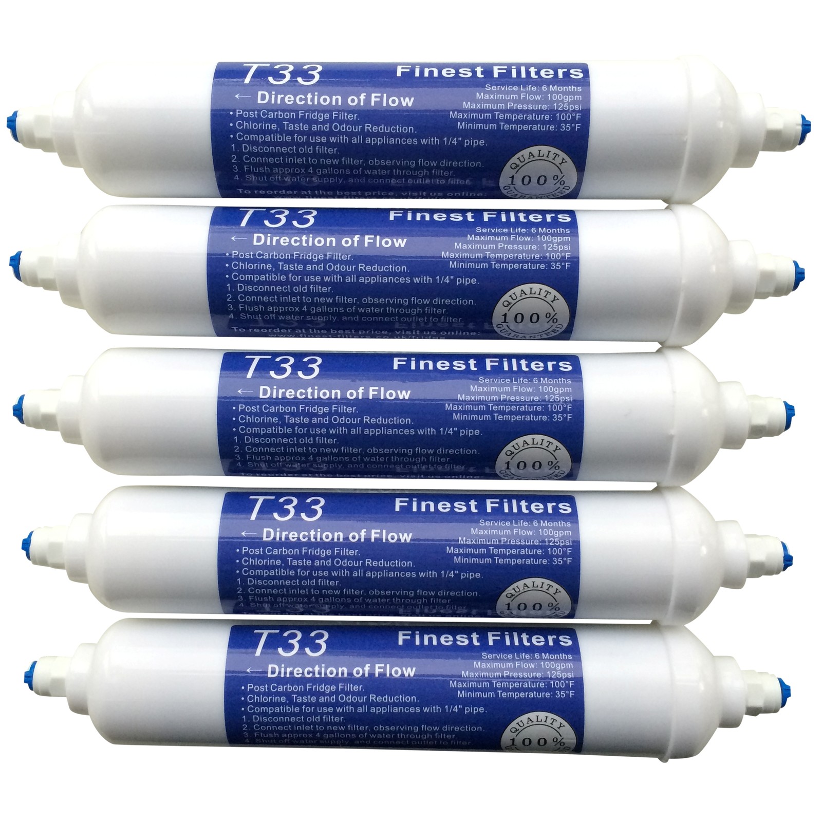 10 x In Line Fridge Water Filters Compatible with Samsung, Daewoo, LG etc