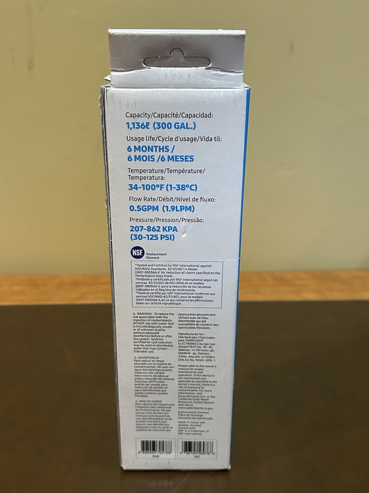 1 PACK New Genuine Samsung DA29-00020B HAF-CIN/EXP Refrigerator Water Filter US