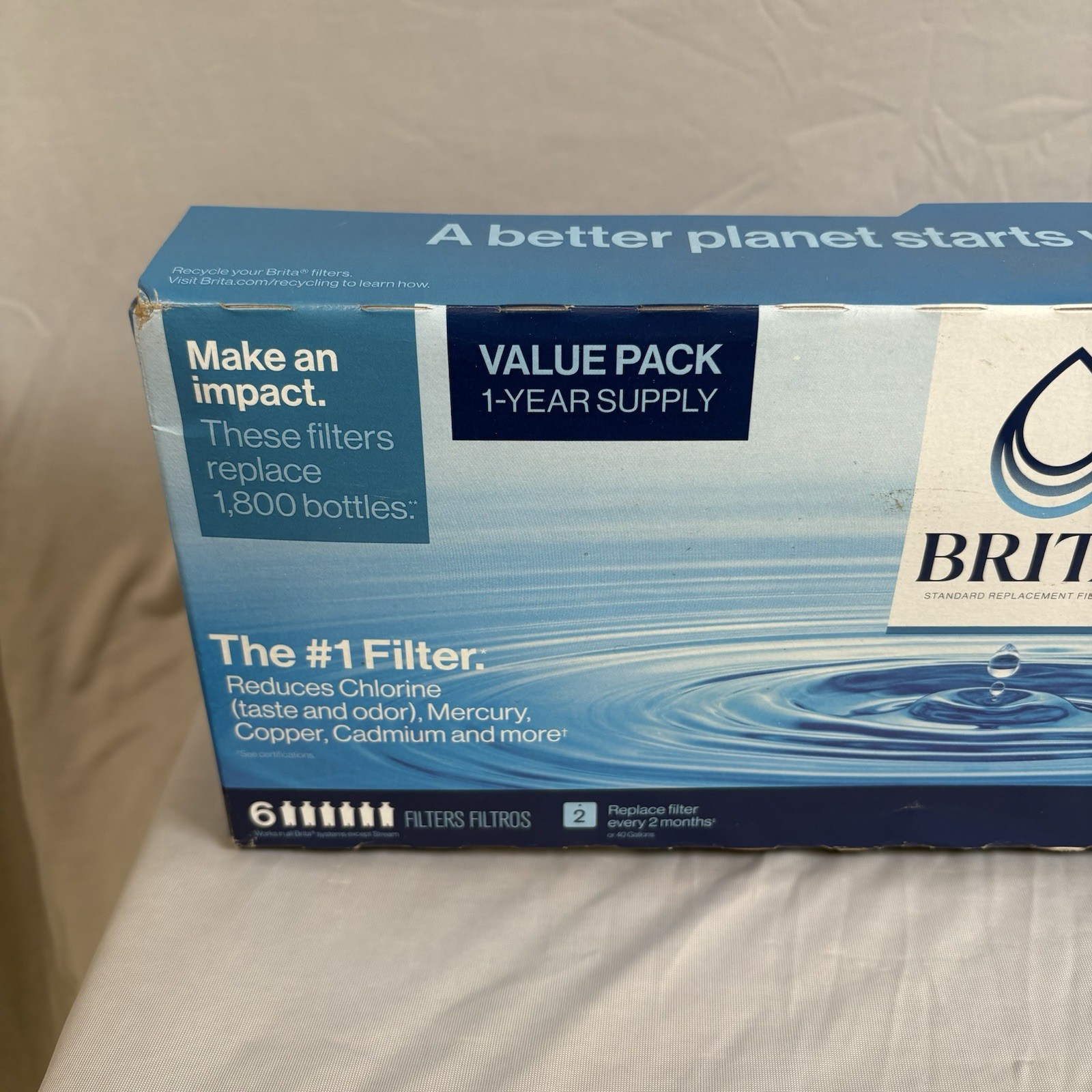 Brita Standard Replacement Filter Value Pack 6 Filters Brand New In Box