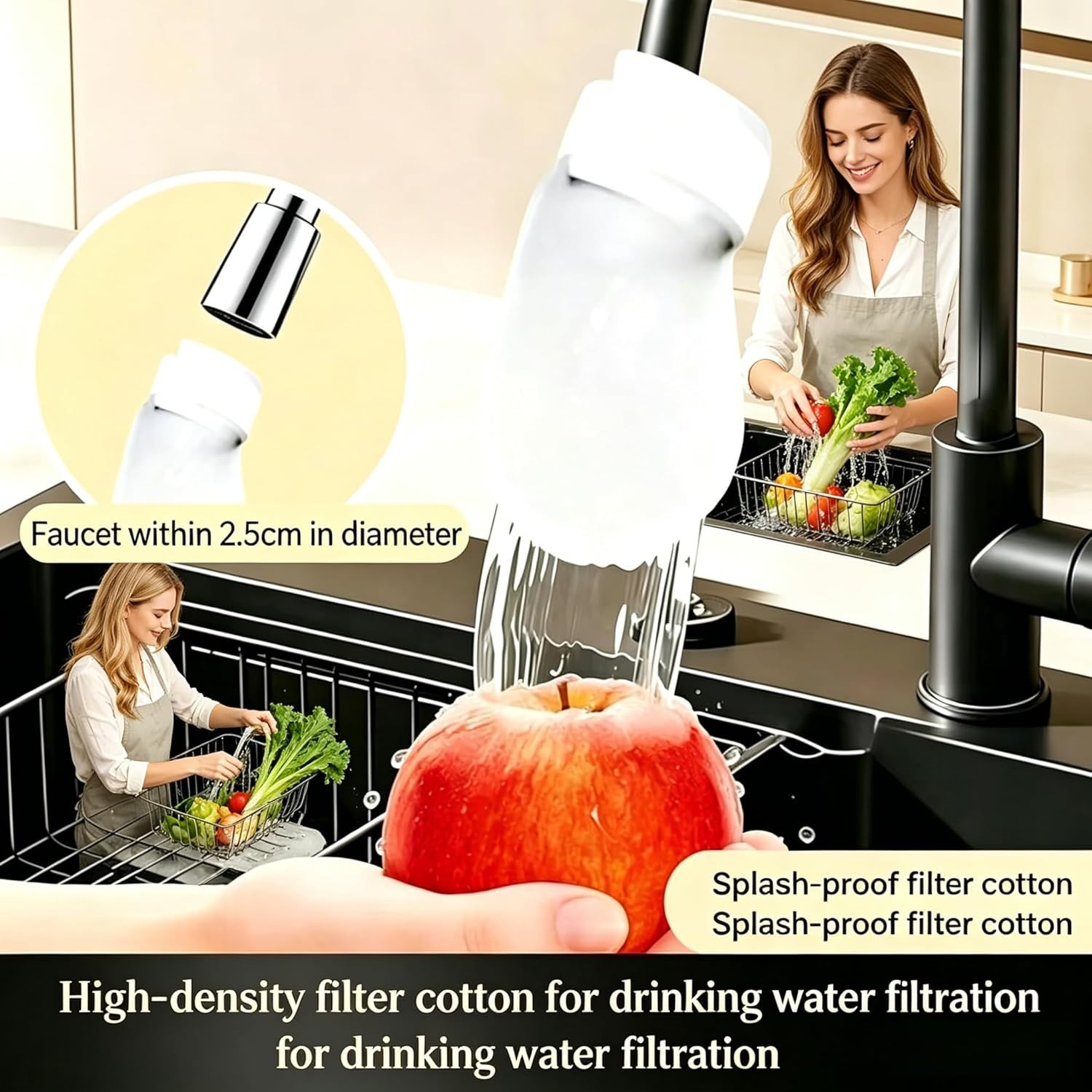 50Pcs Faucet Filter Cotton Bag, Faucet Filter Bag With 10 Straps